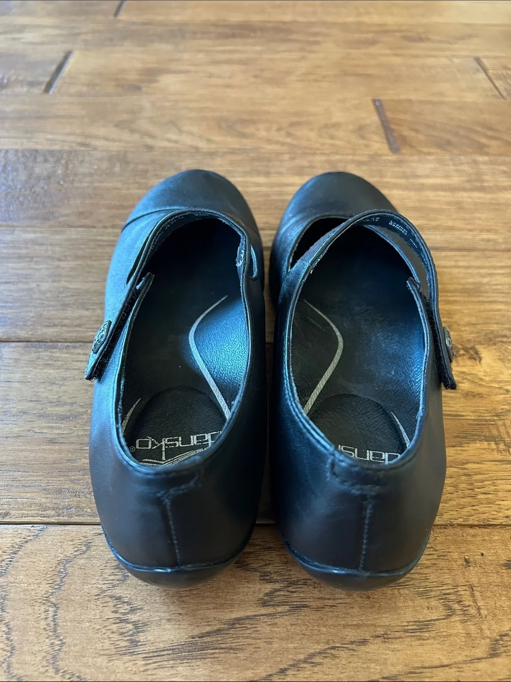Dansko Mary Jane Flats Comfort Shoes Black Leather Size 36